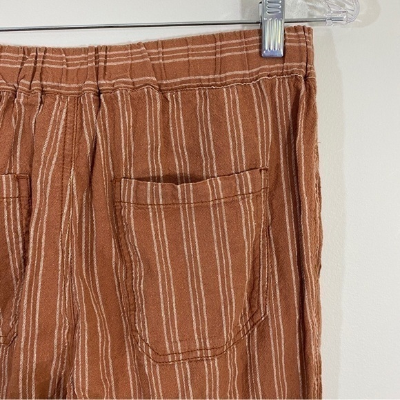 Anthropologie XS Linen‎ Blend Relaxed Fit Pants Orange Striped - Picture 6 of 11